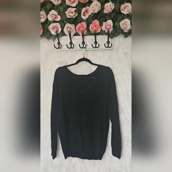 SHEIN Sweaters - Shein Soft V-Neck Open Knit Sweater